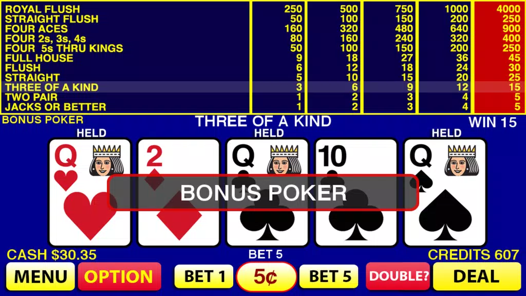 Bonus Poker Screenshot4