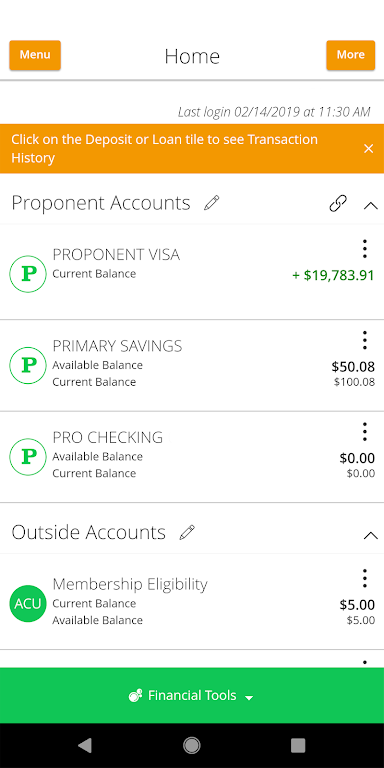 Proponent FCU Mobile Screenshot1