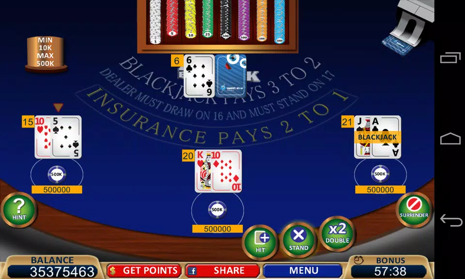 Blackjack 21+ Casino Card Game Screenshot1