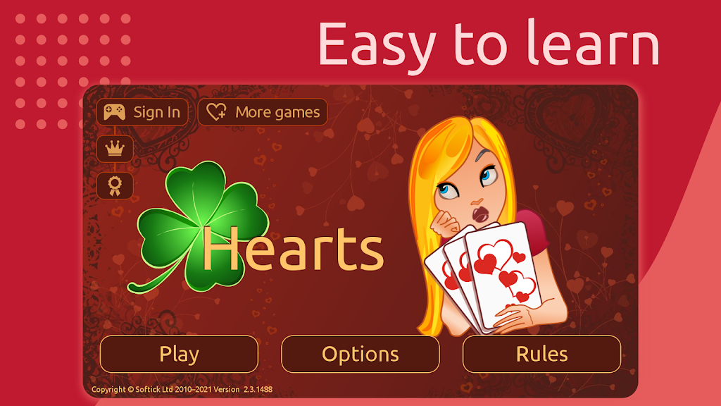 Hearts Deluxe - Free Card Game Screenshot1