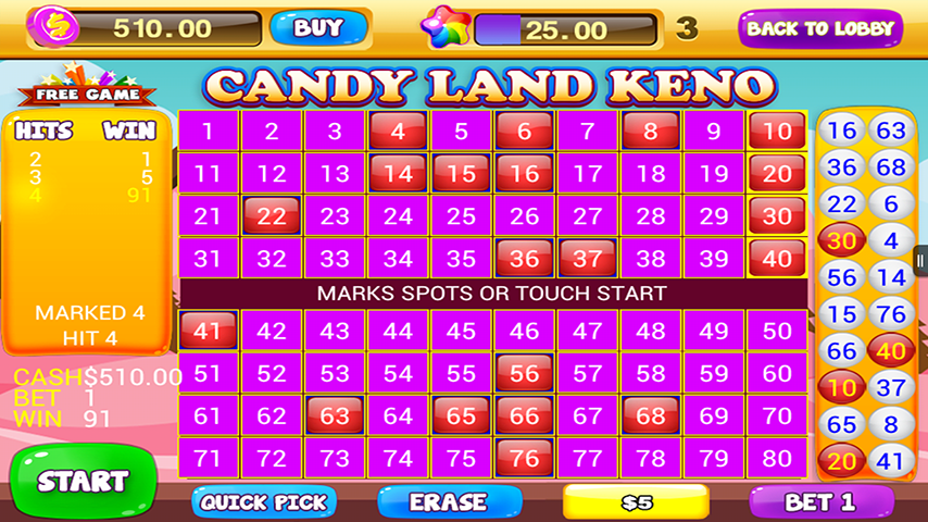 Free Keno Games - Candy Bonus Screenshot3