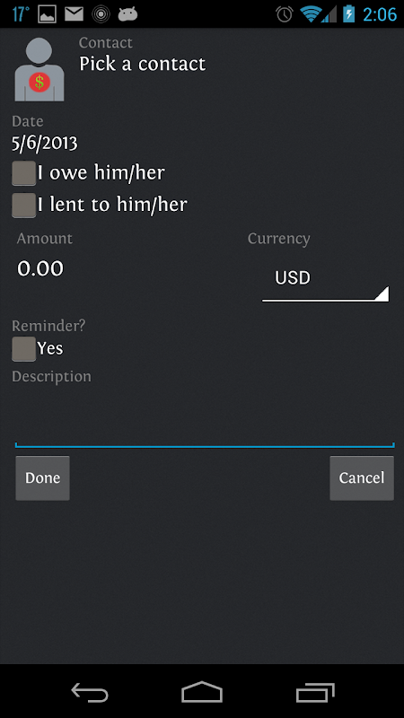 IOU - Debt and Credit Manager Screenshot3