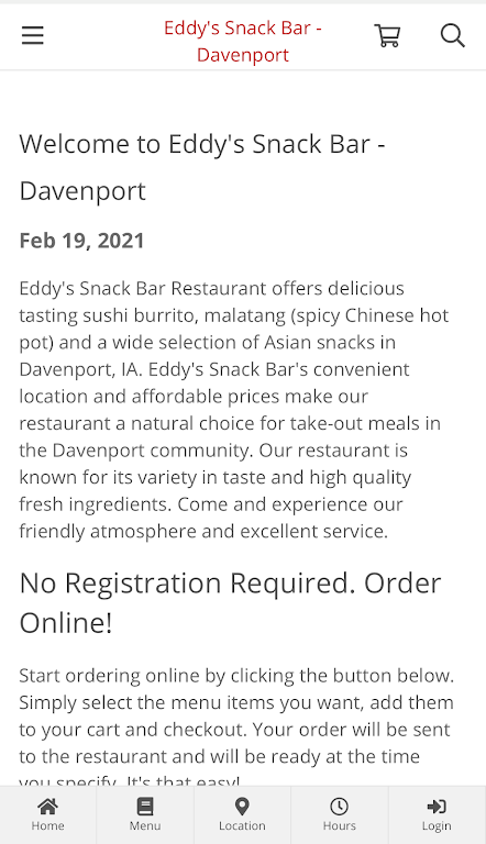 Eddy's Snack Bar - Davenport Screenshot1