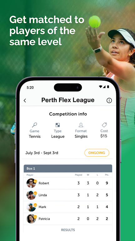 Scala Sports - Flex Tennis App Screenshot4