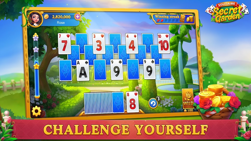 Solitaire Tripeaks-Secret Garden-Free Card Game Screenshot2