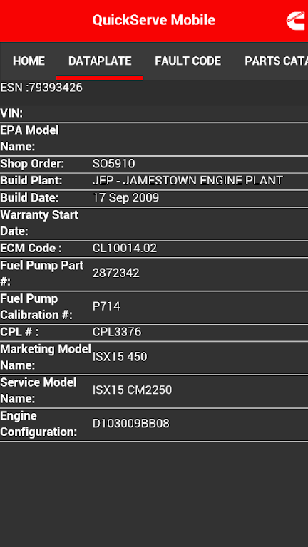 Cummins QuickServe Mobile Screenshot3