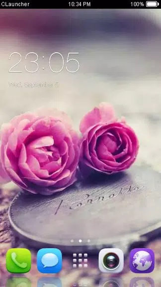 Pink Roses Theme C Launcher Screenshot1