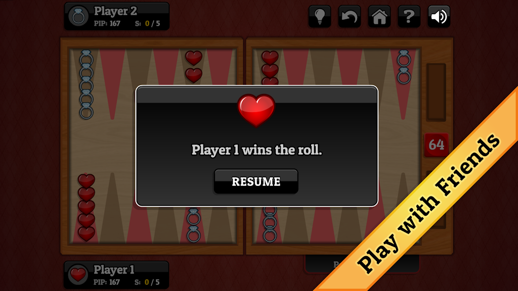 Valentine's Day Backgammon Screenshot2