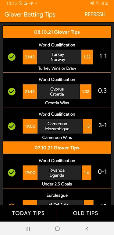 Glover Betting Tips Screenshot4