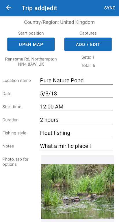 Fishing Organiser Screenshot4