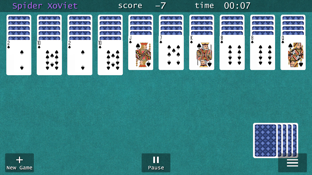 Spider Solitaire Classic Game Screenshot2