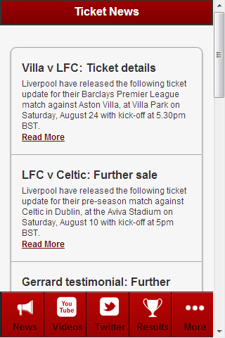 Liverpool Football News Screenshot1