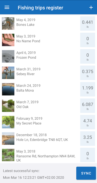 Fishing Organiser Screenshot1