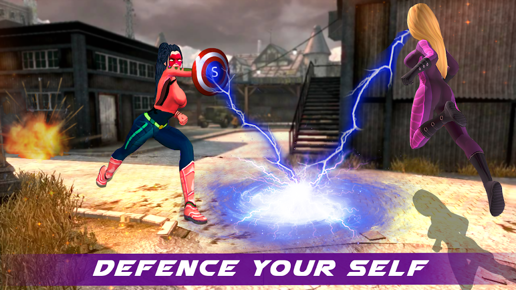 Superhero Captain Girl Street fight Screenshot3