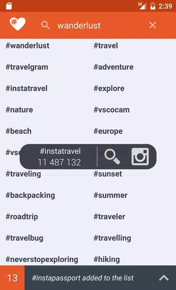 Letstag - Instagram hashtags Screenshot2