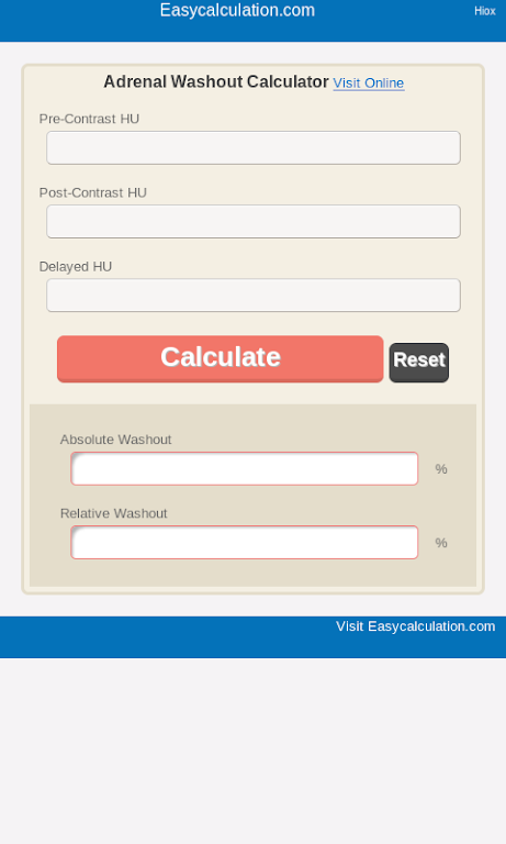 Adrenal Adenoma Calculator Screenshot1