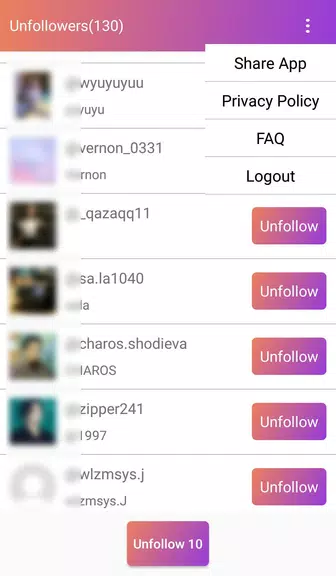 Follow Analyzer who not follow Screenshot3