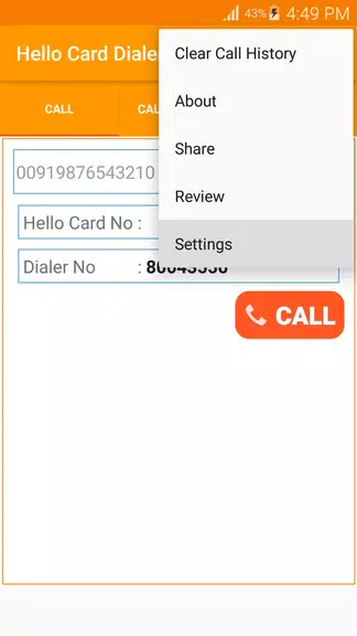 Hello Card Dialer Screenshot1