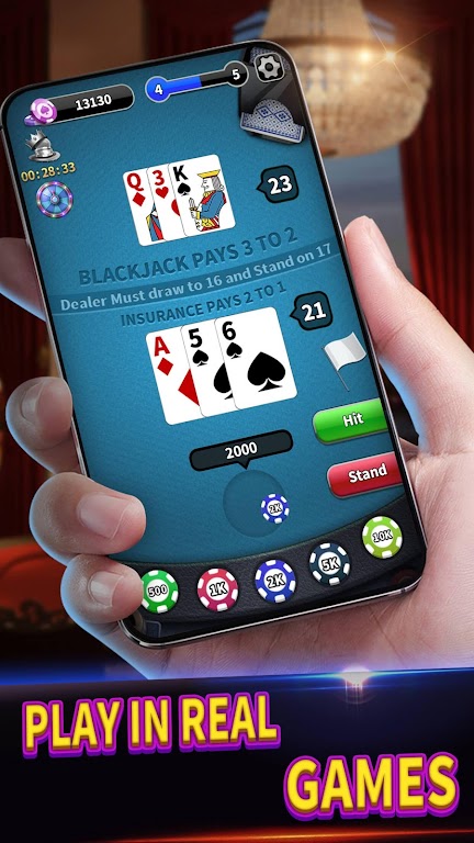 BlackJack 21 lite free offline games Screenshot1