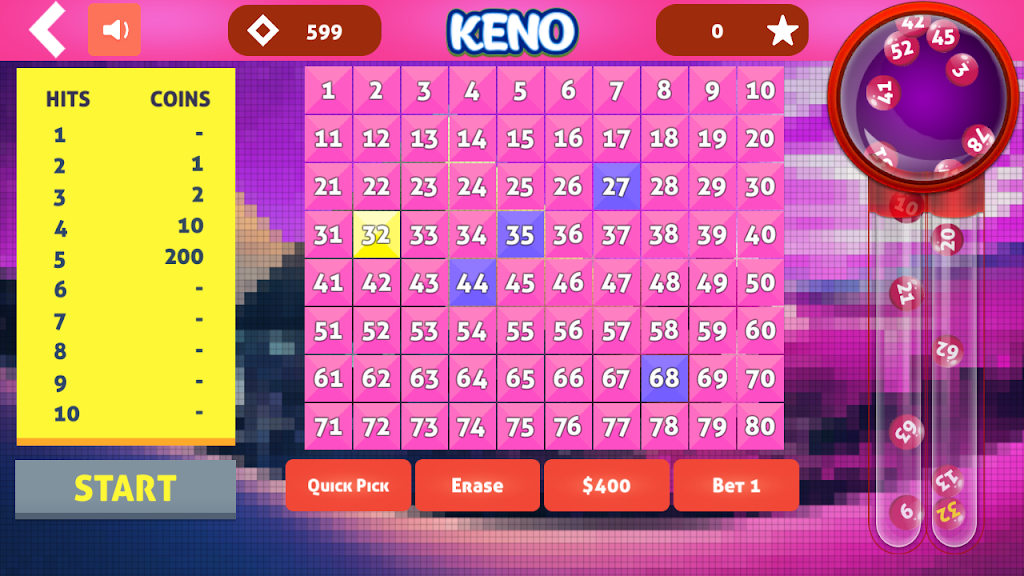 Cleo Keno - Free Keno Game Screenshot4