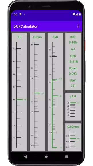 DOF Calculator Screenshot2