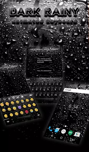 Dark Rainy Keyboard Wallpaper Screenshot1