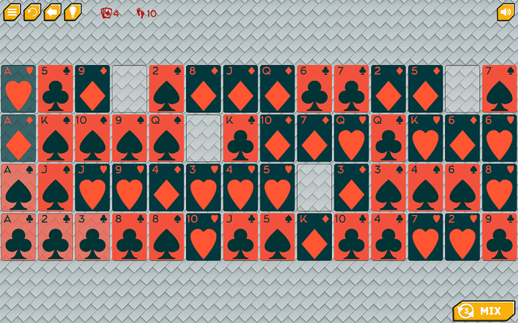 Gaps solitaire Dark cards Screenshot2