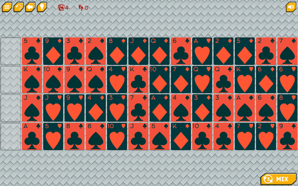 Gaps solitaire Dark cards Screenshot1