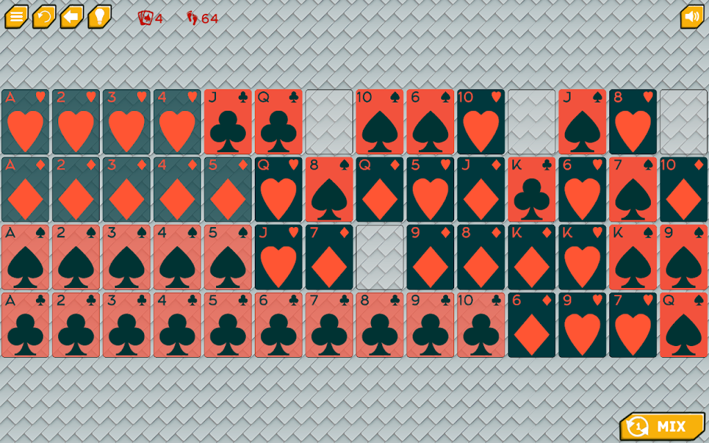 Gaps solitaire Dark cards Screenshot3