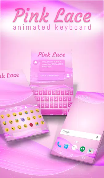 Pink Lace Animated Keyboard Screenshot1