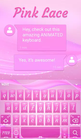 Pink Lace Animated Keyboard Screenshot2