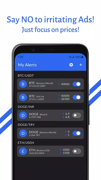 Crypto Price Alert(with Alarm) Screenshot1