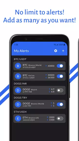Crypto Price Alert(with Alarm) Screenshot2