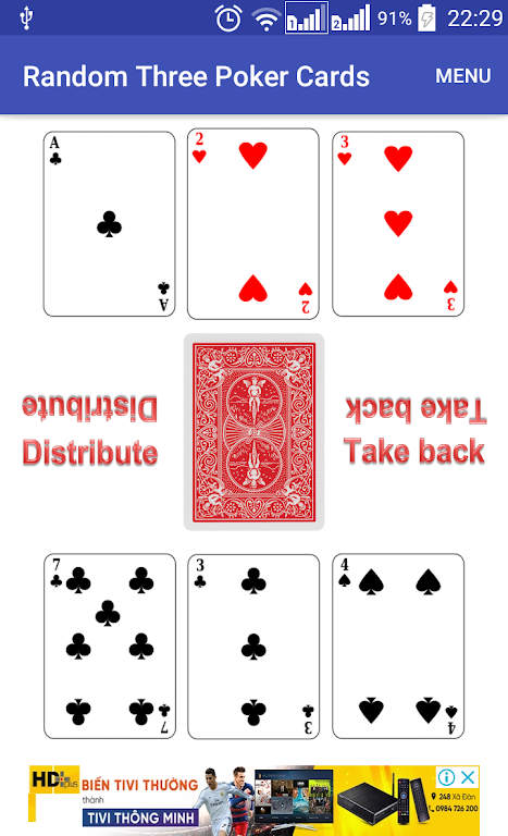 Random Three Poker Card Screenshot3