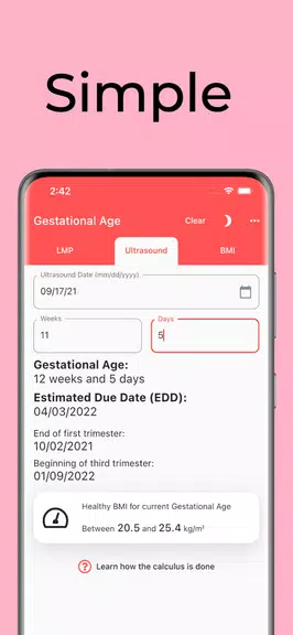 Gestational Age (baby's age) Screenshot2