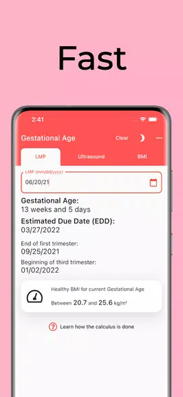 Gestational Age (baby's age) Screenshot1