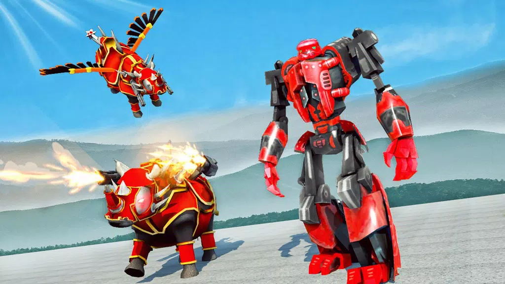 Flying Rhino Robot Transform: Robot War Games Screenshot4