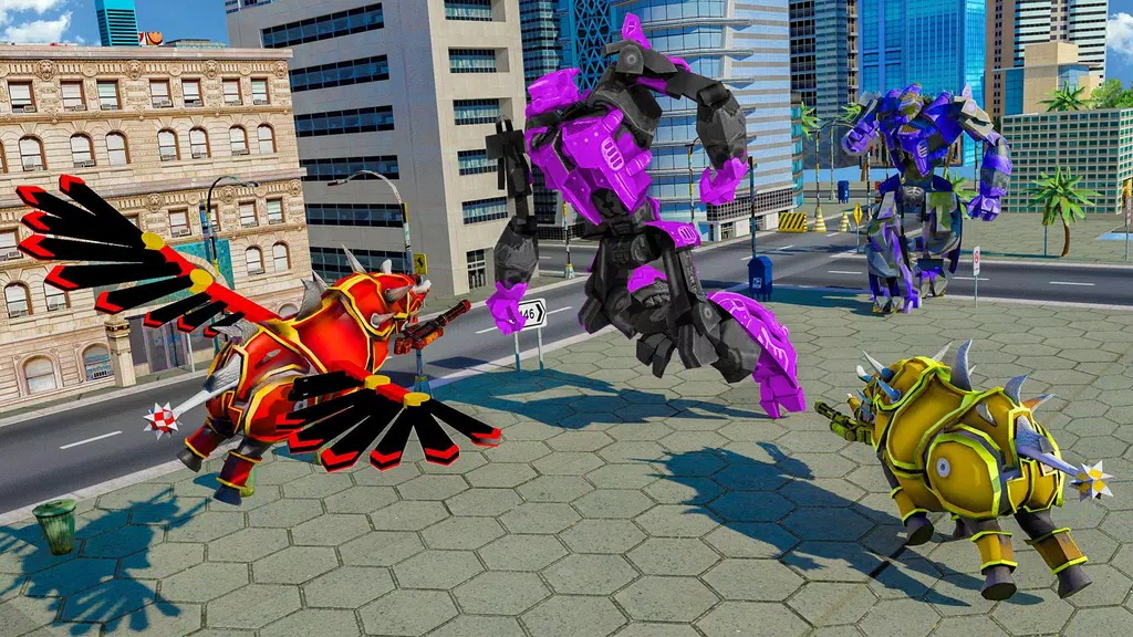 Flying Rhino Robot Transform: Robot War Games Screenshot3