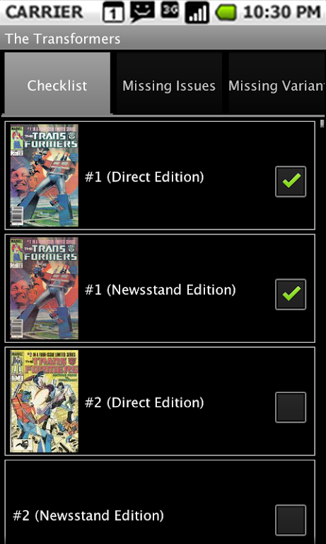 Comic Checklist Lite Screenshot2