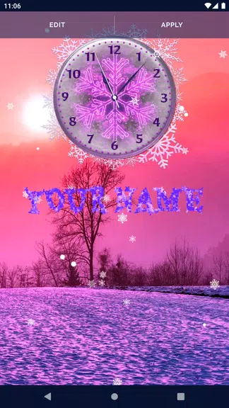 Frozen Winter Analog Clock Screenshot3