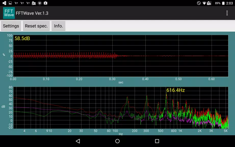 Sound monitor FFTWave Screenshot1