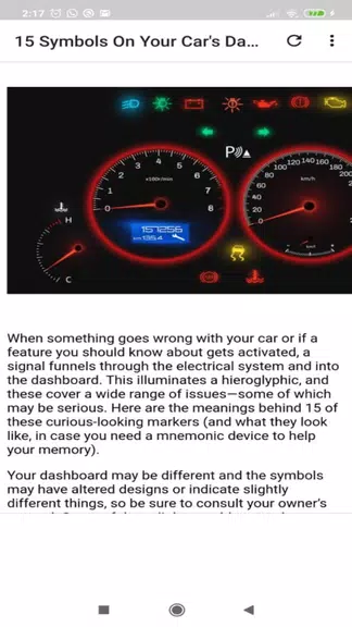 Car dashboard symbols Screenshot1