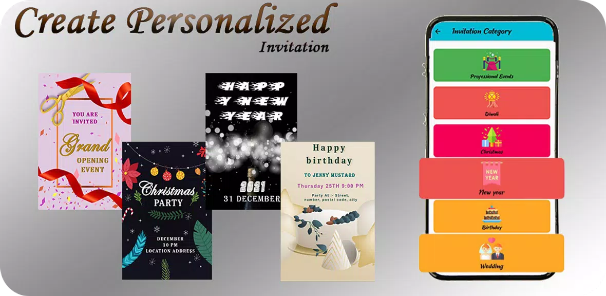 Invitation card maker: events Screenshot3