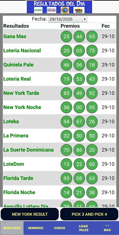 Loteria Nueva York Florida Dominicana Screenshot1