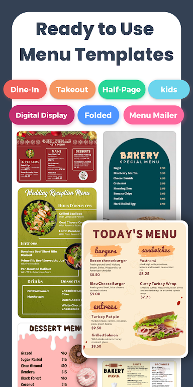 Menu Maker, Menu Templates Screenshot1