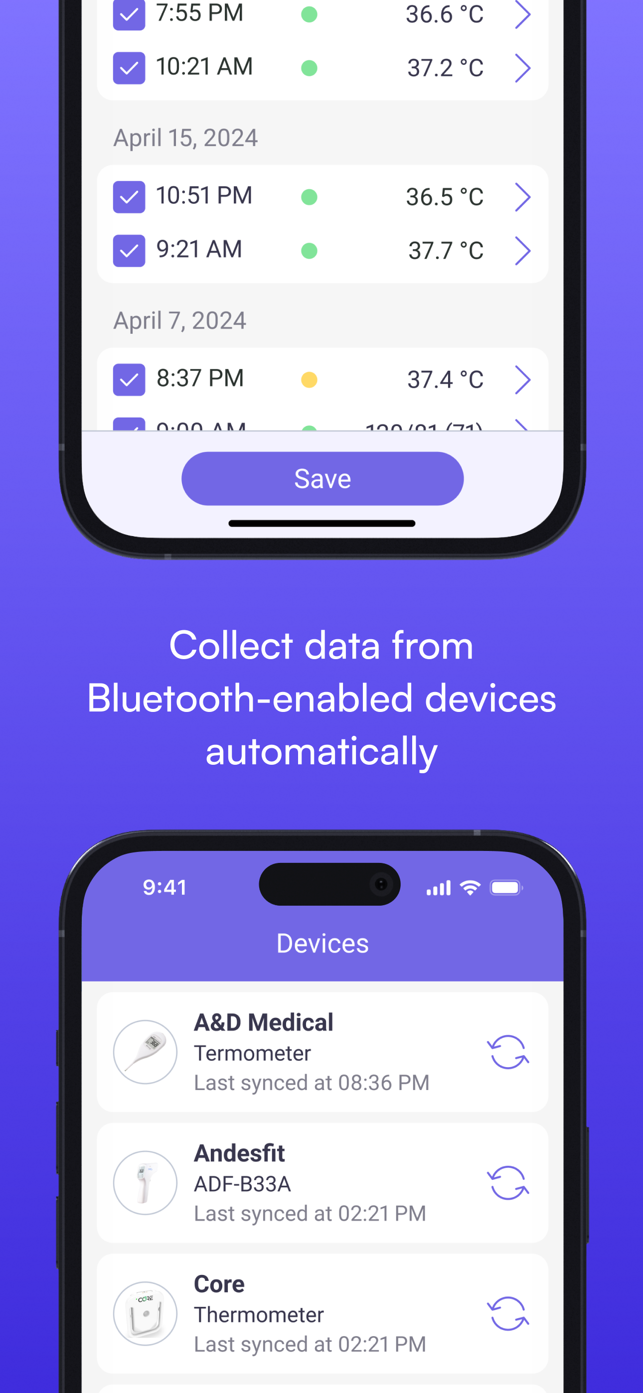 Body Temperature Tracking App Screenshot1