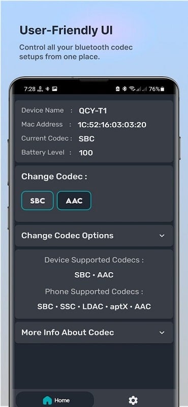 Bluetooth Codec Changer Screenshot1