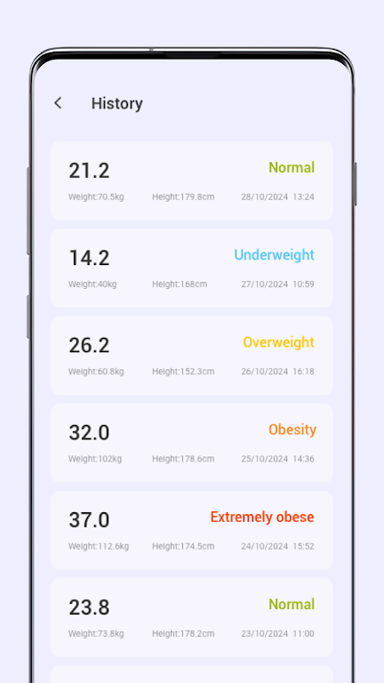 BMI Log Screenshot1