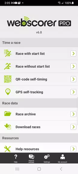 Webscorer Race & Lap Timer Screenshot1