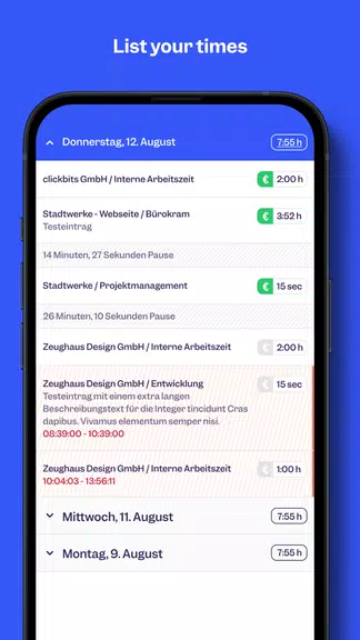 Clockodo Time Tracking Screenshot2